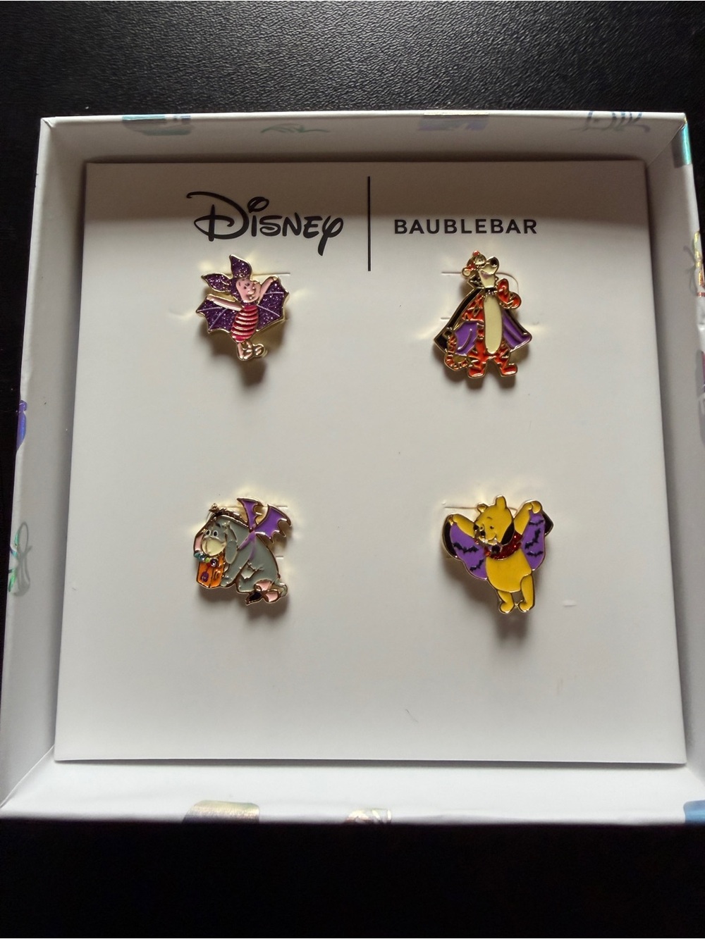 2 New Baublebar Disney Halloween Eeyore Piglet Winnie Pooh Tigger Stud Earrings